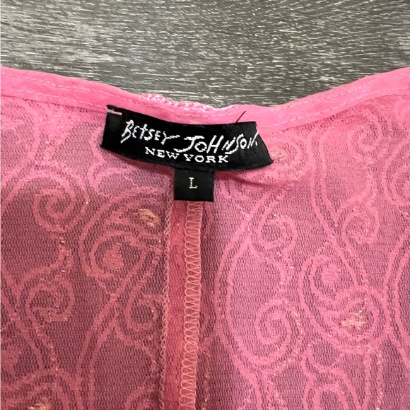 🚫SOLD🚫 Vintage Betsey Johnson Pink Sheer Midi Dress - Picture 6 of 7